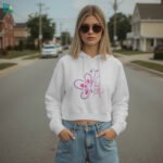 Cropped Hoodie - Too Real to Be Perfect Butterfly