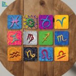 Zodiac Symbols Cork Back Coaster | Astrology Constellation Coaster
