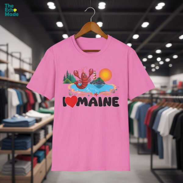 I Love Maine lobster graphic t-shirt in pink