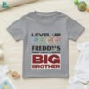 Personalized Level Up Big Brother kids t-shirt in gray